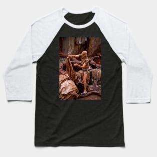 Morocco. Fes. Fes el Bali. Tanneries. Workman. Baseball T-Shirt